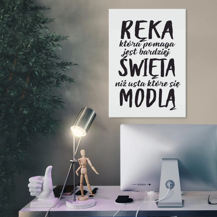 Plakat metalowy Ręka która pomaga Prezent
