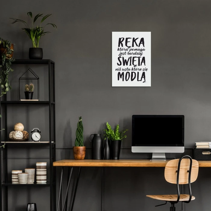 Plakat metalowy Ręka która pomaga Prezent