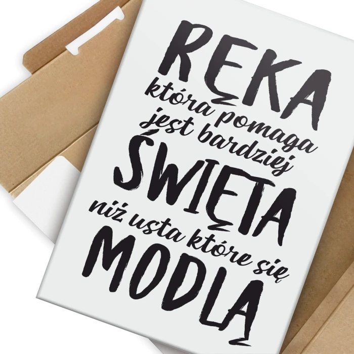 Plakat metalowy Ręka która pomaga Prezent