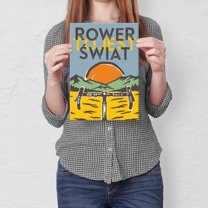 Poster metal Rower to jest świat gift