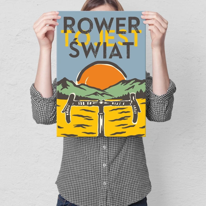 Poster metal Rower to jest świat gift