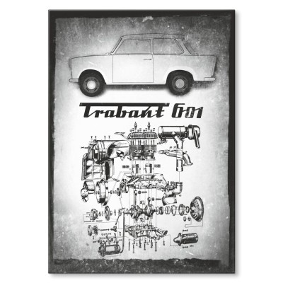 Plakat metalowy Trabant 601 Prezent
