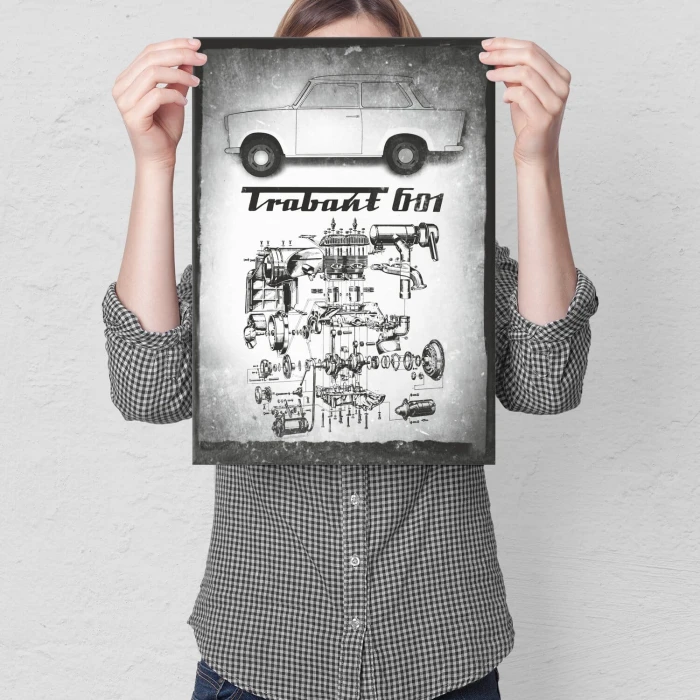 Plakat metalowy Trabant 601 Prezent
