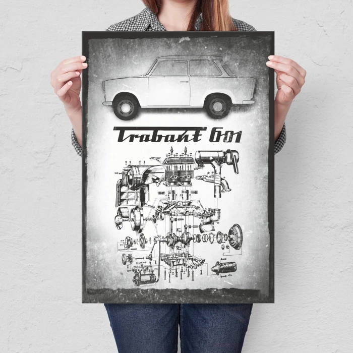 Plakat metalowy Trabant 601 Prezent