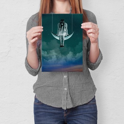 Plakat metalowy Księżycowa kobieta Prezent