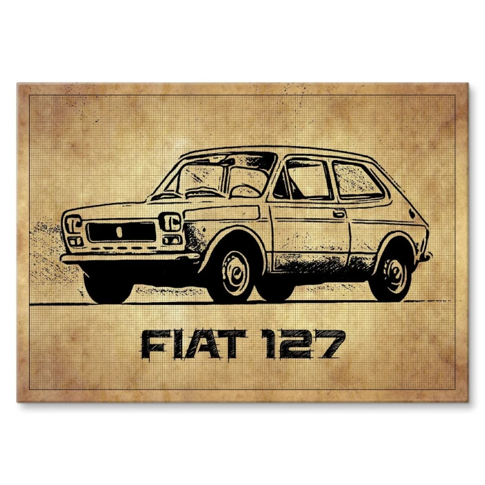 Plakat metalowy Fiat 127 Prezent