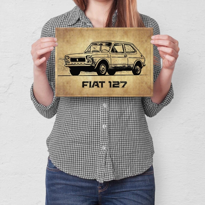 Poster metal Fiat 127 gift