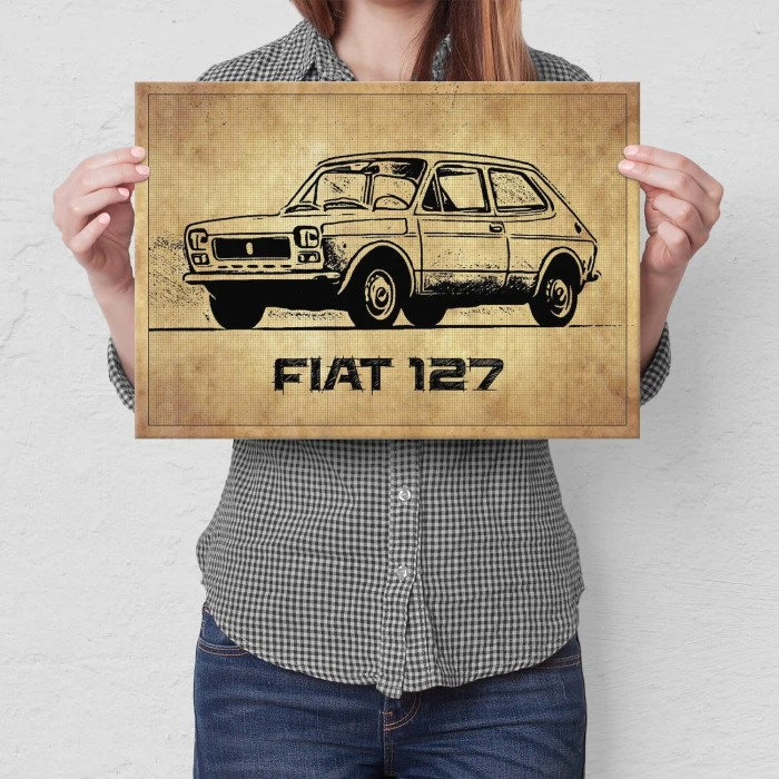 Poster metal Fiat 127 gift