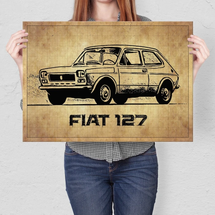 Poster metal Fiat 127 gift