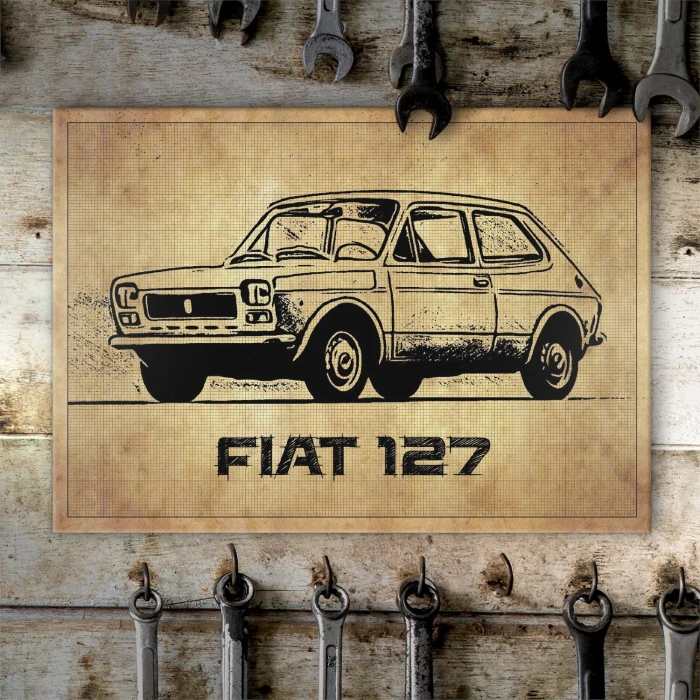 Poster metal Fiat 127 gift