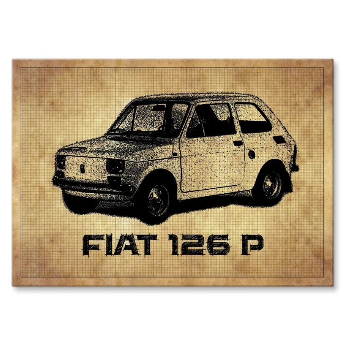 Poster metal Fiat 126p rys gift