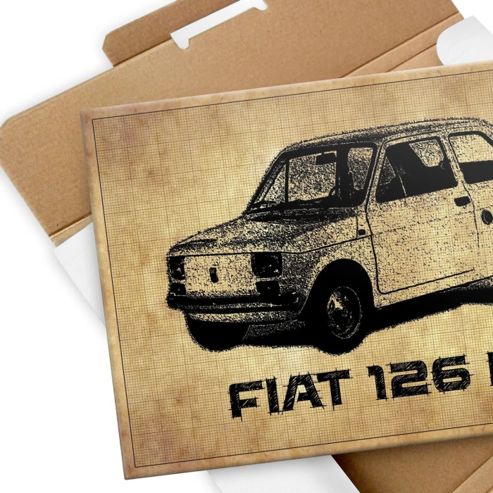Poster metal Fiat 126p rys gift