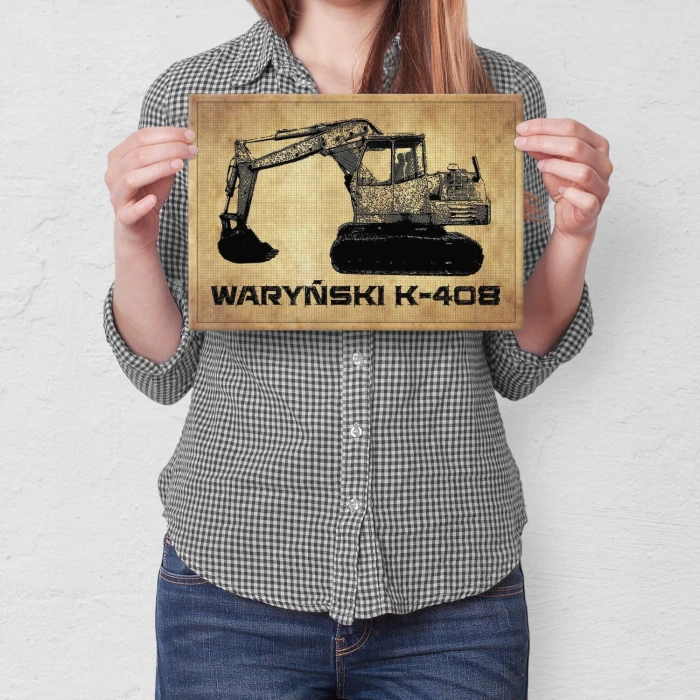 Plakat metalowy Koparka Waryński K408 Prezent