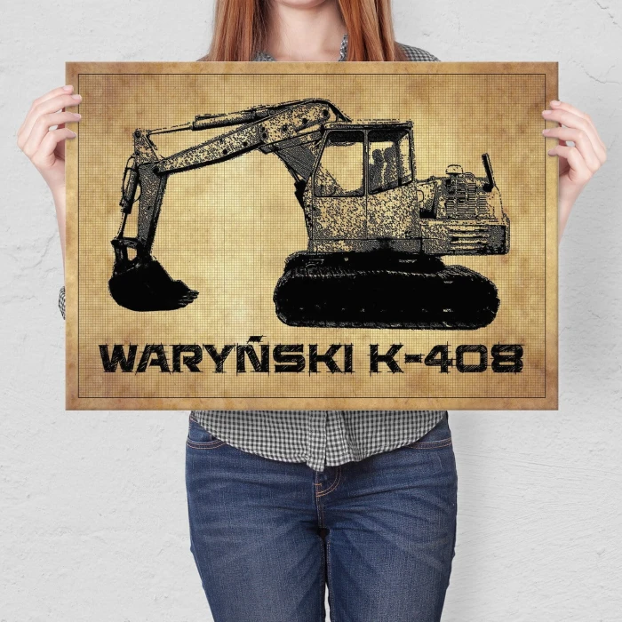 Plakat metalowy Koparka Waryński K408 Prezent