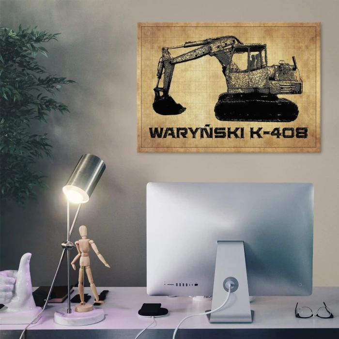 Plakat metalowy Koparka Waryński K408 Prezent