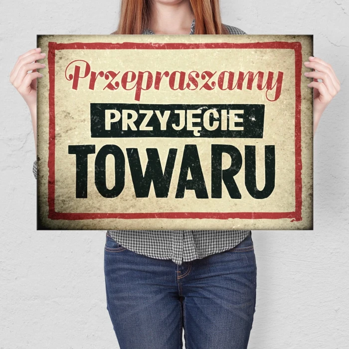 Plakat metalowy Przyjęcie towatu Prezent
