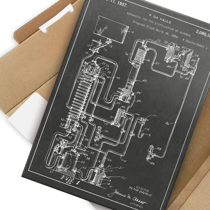 Poster metal Distillation Patent gift