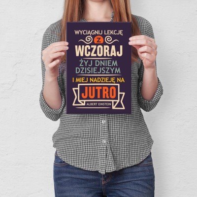 Poster metal Żyj dniem dzisiejszym gift