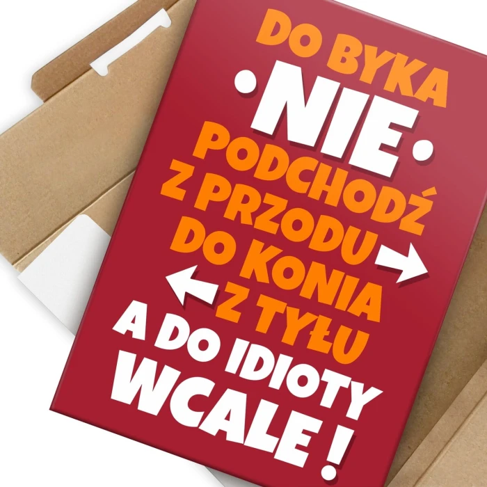 Plakat metalowy nie podchodź do idioty Prezent