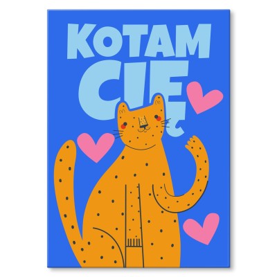 Plakat metalowy kotam cię Prezent
