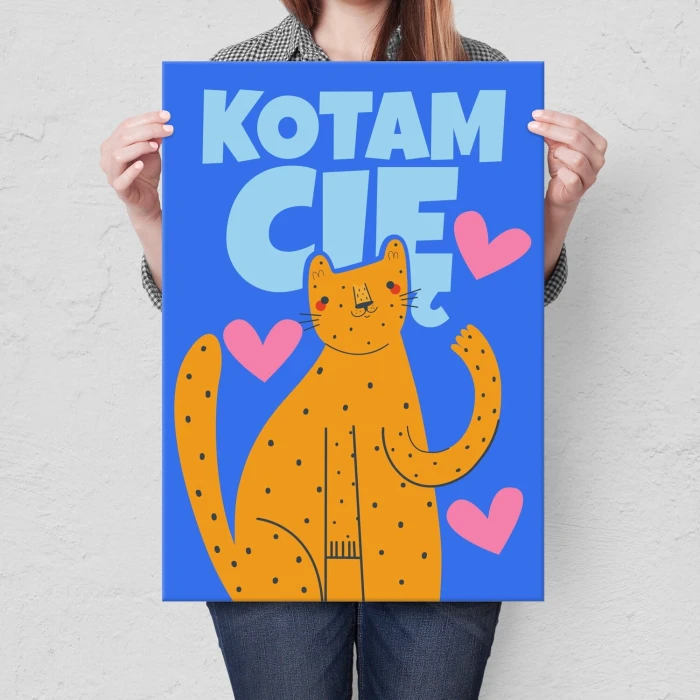 Plakat metalowy kotam cię Prezent