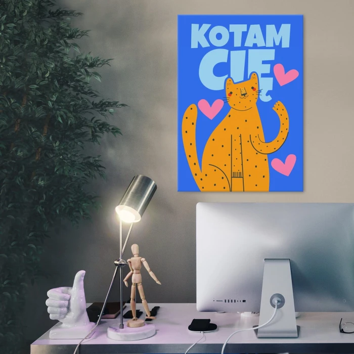Plakat metalowy kotam cię Prezent