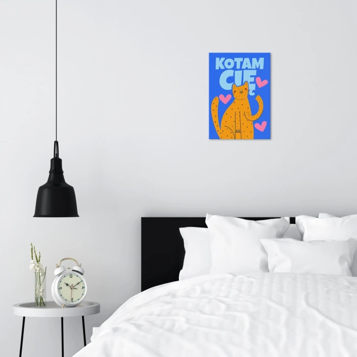 Plakat metalowy kotam cię Prezent