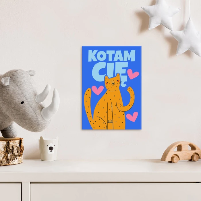 Plakat metalowy kotam cię Prezent