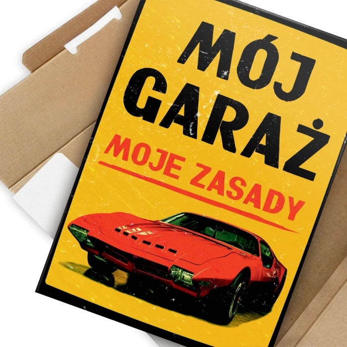 Plakat metalowy Mój garaż Firebird Prezent