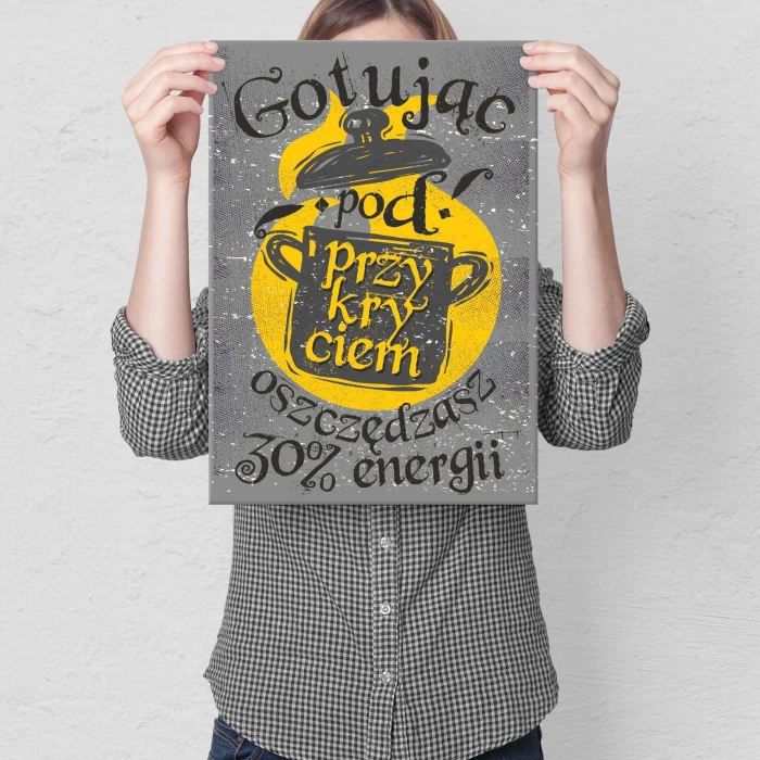 Poster metal gotując pod przykryciem gift