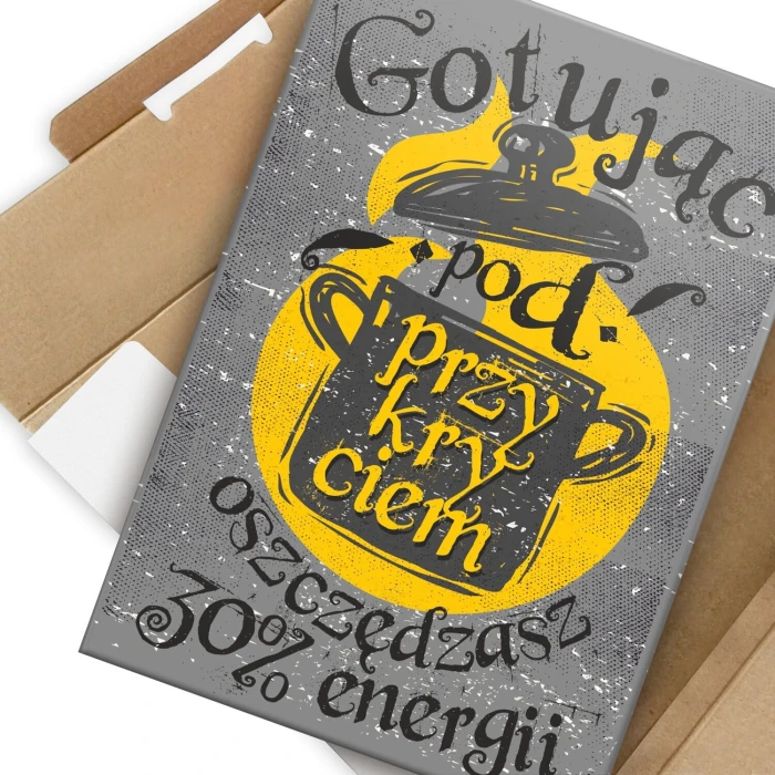 Poster metal gotując pod przykryciem gift