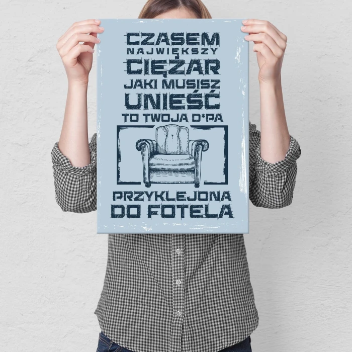 Plakat metalowy największy ciężar Prezent