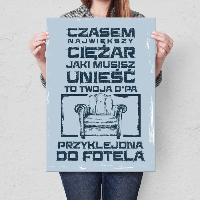 Plakat metalowy największy ciężar Prezent