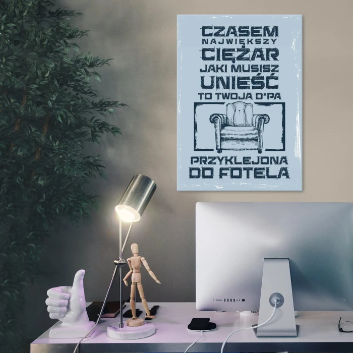 Plakat metalowy największy ciężar Prezent
