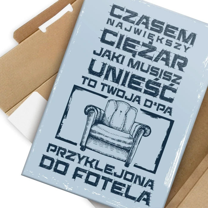 Plakat metalowy największy ciężar Prezent