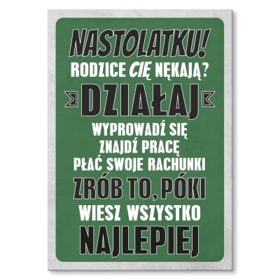 Plakat metalowy nastolatku Prezent