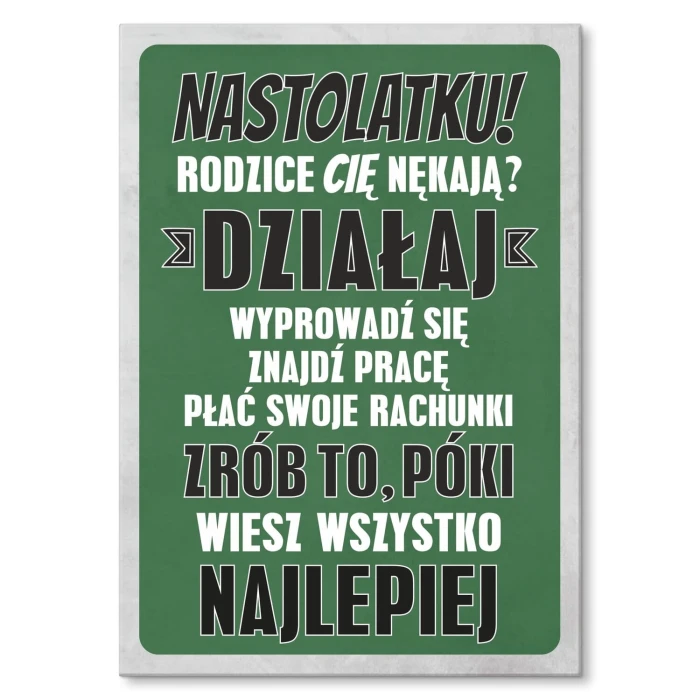 Plakat metalowy nastolatku Prezent