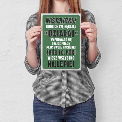 Plakat metalowy nastolatku Prezent