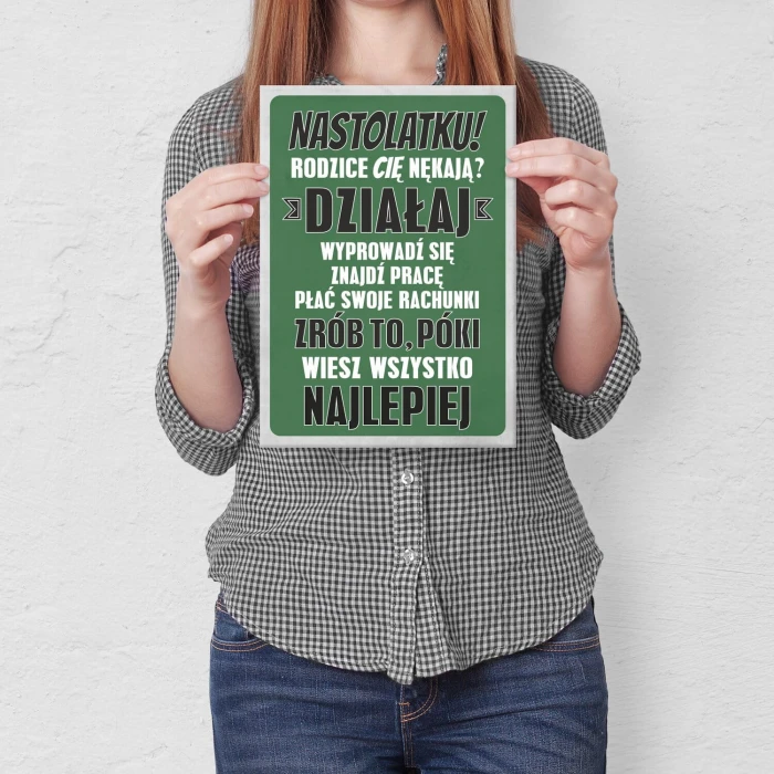 Plakat metalowy nastolatku Prezent