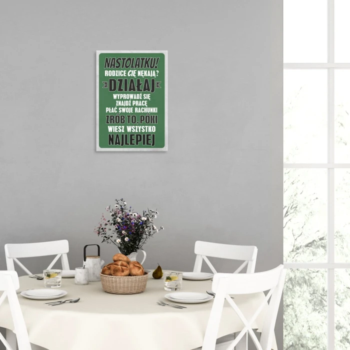 Plakat metalowy nastolatku Prezent