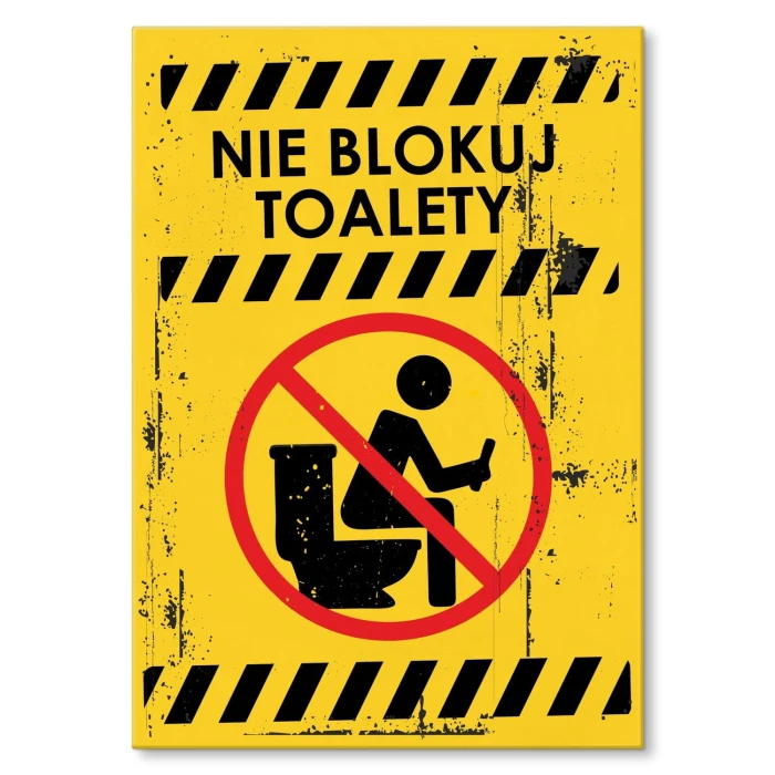 Poster metal nie blokuj toalety gift