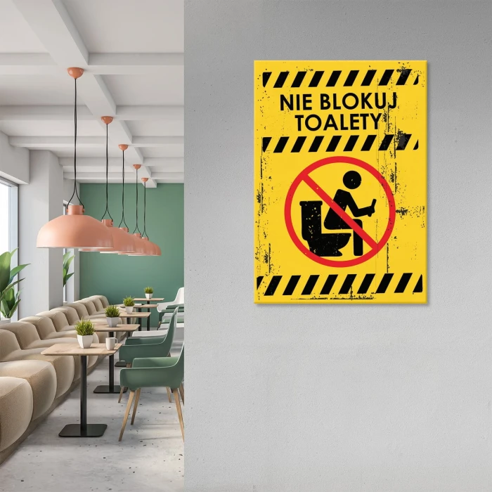 Plakat metalowy nie blokuj toalety Prezent