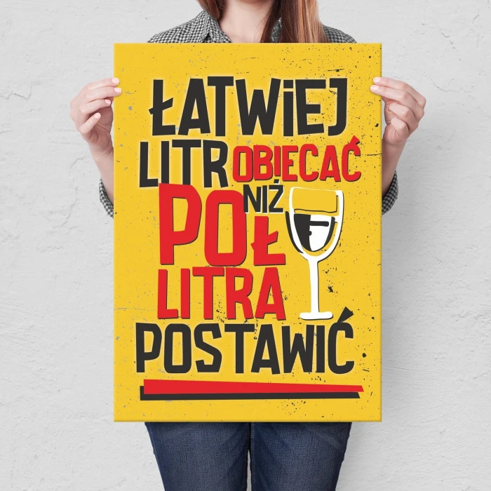 Plakat metalowy łatwiej litr obiecać Prezent