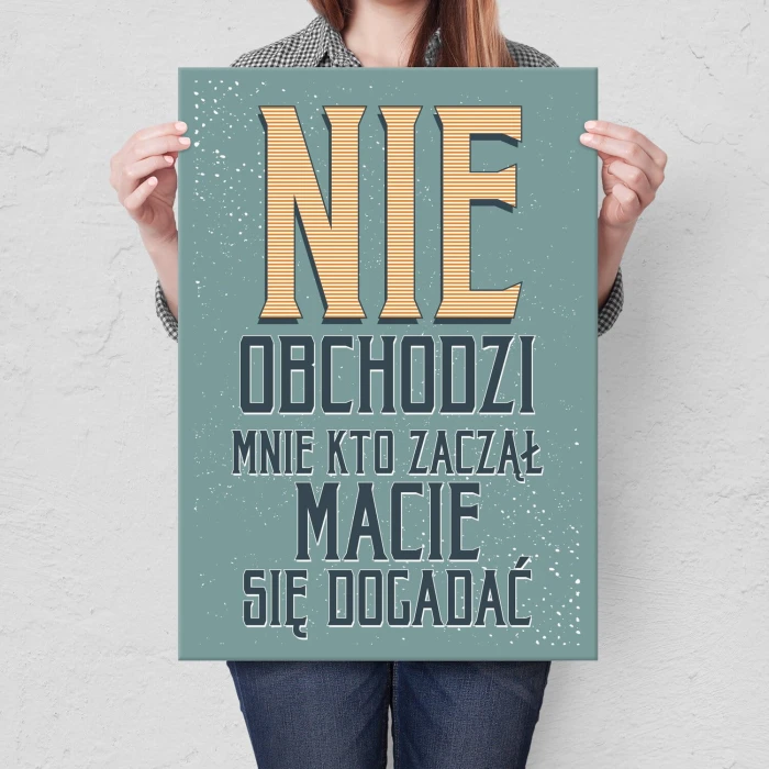 Plakat metalowy nie obchodzi mnie Prezent