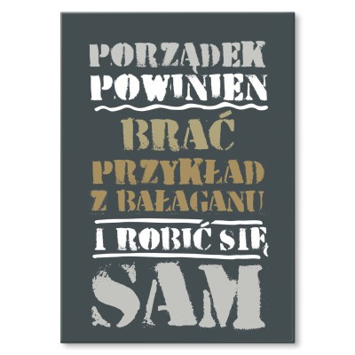 Plakat metalowy Porządek Prezent