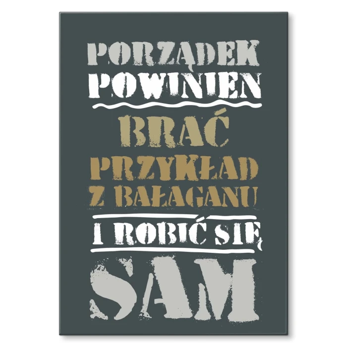 Plakat metalowy Porządek Prezent