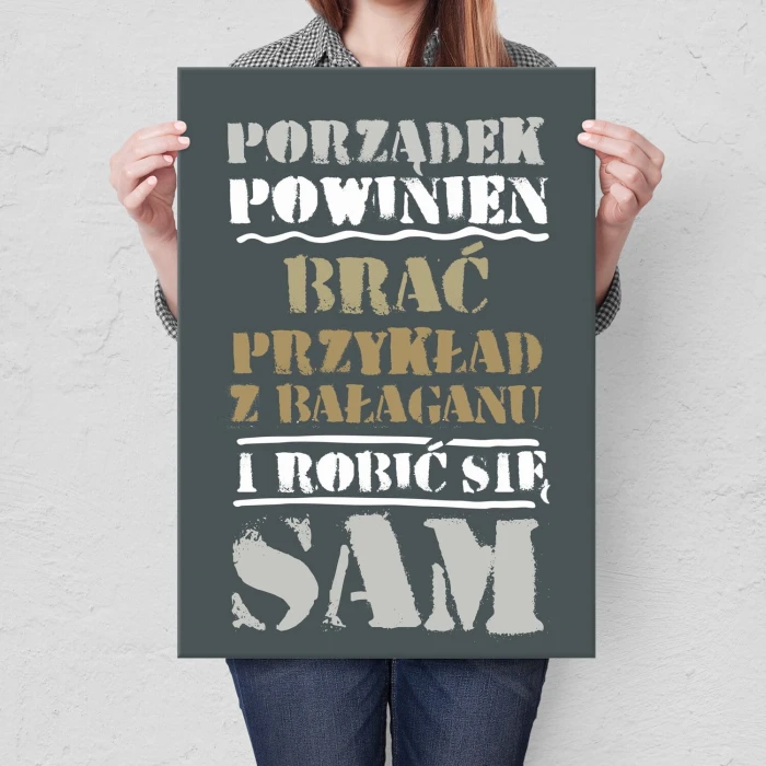 Plakat metalowy Porządek Prezent