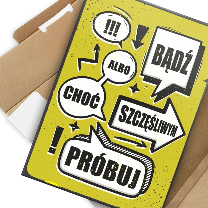 Plakat metalowy spróbuj być szczęśliwym Prezent