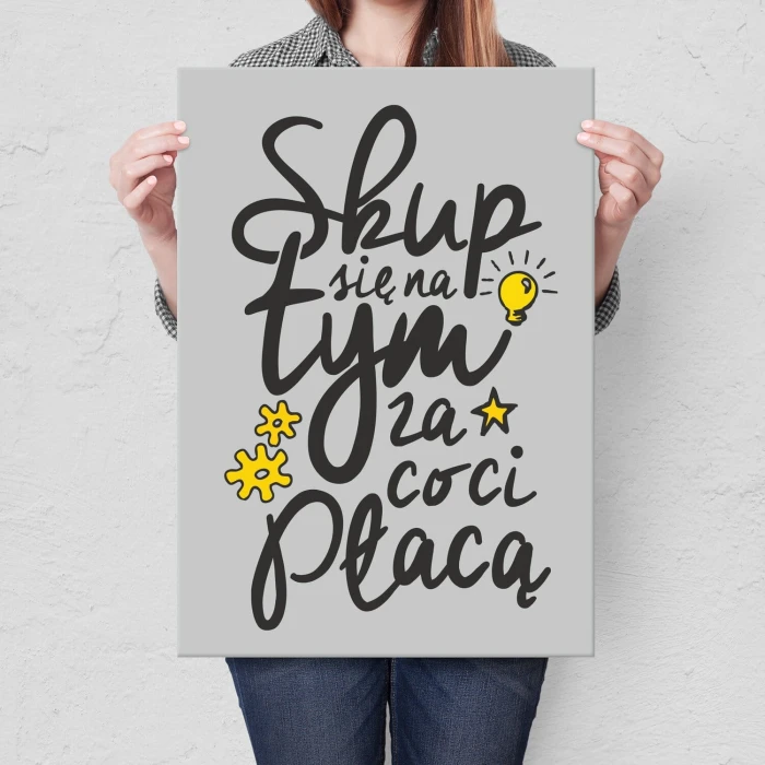 Plakat metalowy skup się na tym Prezent