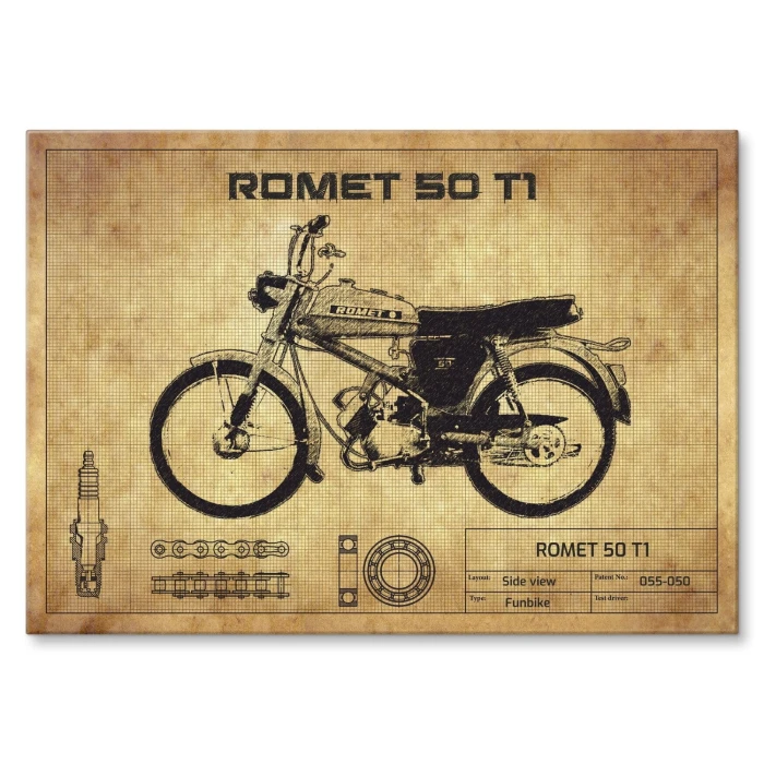 Poster metal Romet 50 T1 gift
